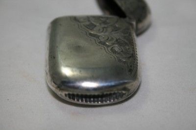 SOLID SILVER POCKET VESTA CASE MATCH SAFE HM BIRMINGHAM 1906  