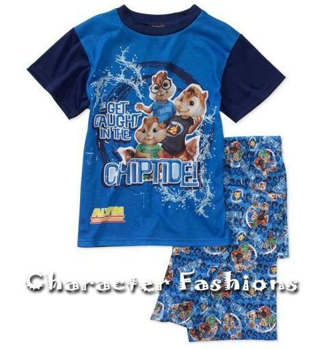 ALVIN AND THE CHIPMUNKS Size 4 5 6 7 8 10 12 Pajamas pjs Shirt Pants 