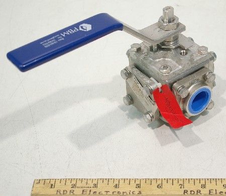   Series 4 SS 316 3 way 1 Industrial Ball Valve MPH E4Q V01 NOS  