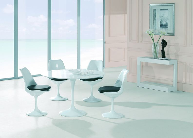 material utm 5pcs polypropylene circle contemporary dining set will 