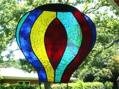 Retro Stained Glass Hot Air Balloon Artist Signed *WOW*  