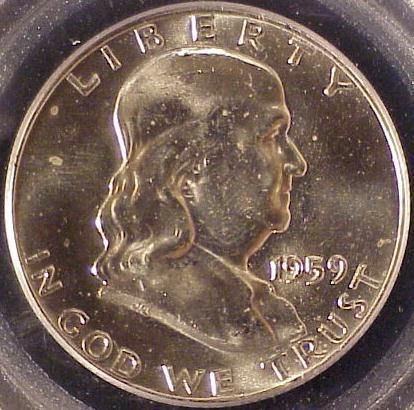 1959 D 50c PCGS MS 65 FBL ~ GEM FRANKLIN HALF DOLLAR  