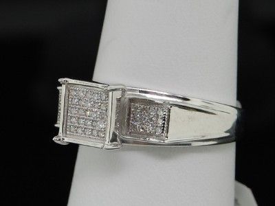   White Gold Finish Pave Set Round Diamond Engagement / Anniversary Ring