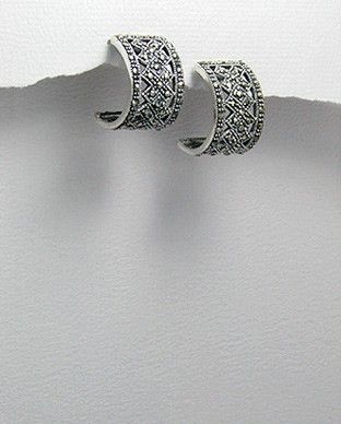 Sterling silver Fancy Marcasite Earring HIGH QUALITY  