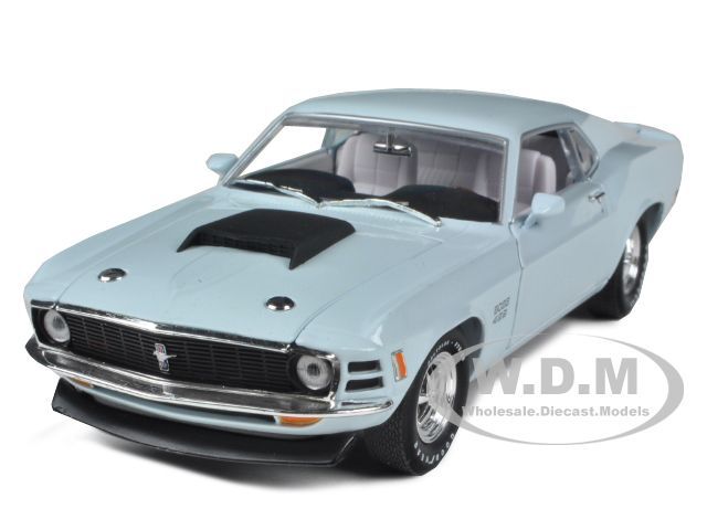 1970 FORD MUSTANG BOSS 429 LIGHT BLUE 1/24 DIECAST CAR M2 MACHINES 