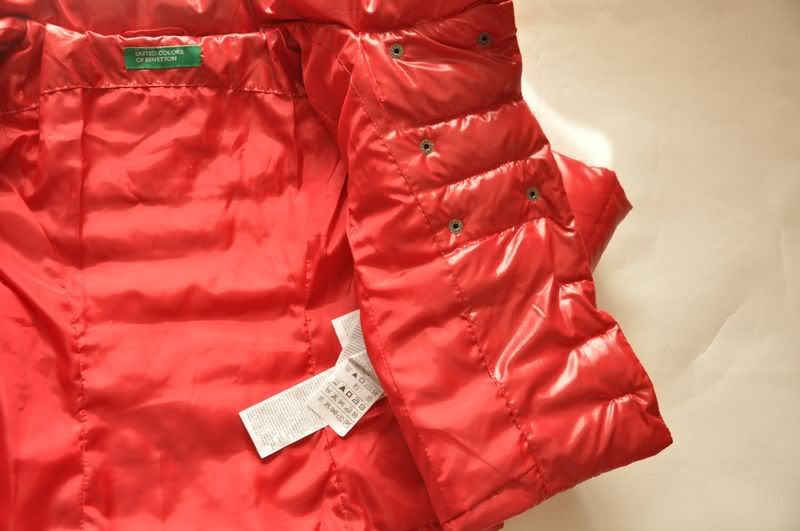 New Girl Authentic Benetton Down filled Puffer Red Jacket $125, 3T, 4T 