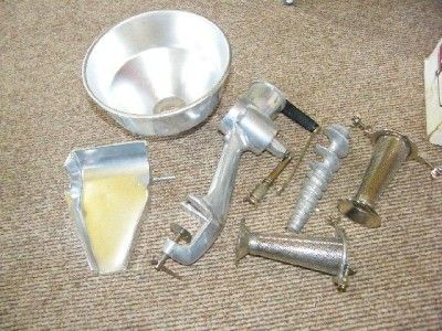   ALL METAL STRAINER W 2 STRAINING HEADS VINTAGE MAKE APPLESAUCE  