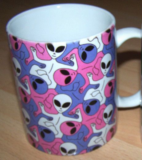 Alien Zen Coffee Mug   Inspired by M.C. Escher  