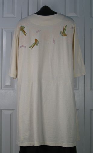 short sleeve tunic top that may also be worn layered and open as a 