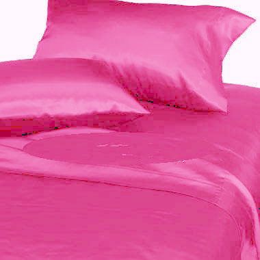 3PC PINK SOFT SATIN SILKY SHEET SET TWIN SIZE NEW 400TC S16067  