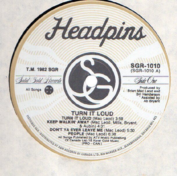 Headpins Turn It Loud LP VG+/NM Canada Solid Gold  