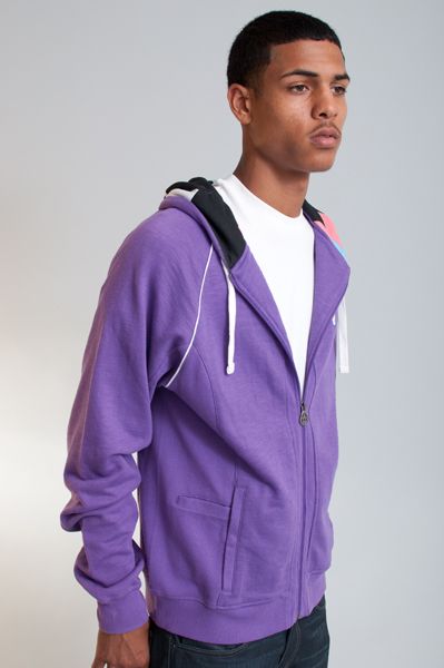 NEW MENS HOT AIR PURPLE TURBULENCE ZIP UP HOODIE HOODED SWEATSHIRT 