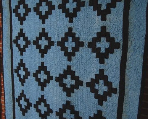 Vintage AUTHENTIC AMISH Chimney Sweep Antique Quilt Signed Yoder 
