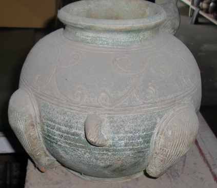 OLD 19th CENTURY LANNA TRIBE CERAMIC TERRACOTTA PIG JUG CONTAINER 