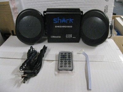 600 watt motorcycle marine audo system w/ 4 black oval speakers usb 