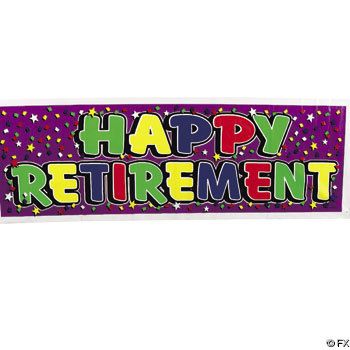 JUMBO RETIREMENT PARTY BANNER DECORATIONS FAVORS  