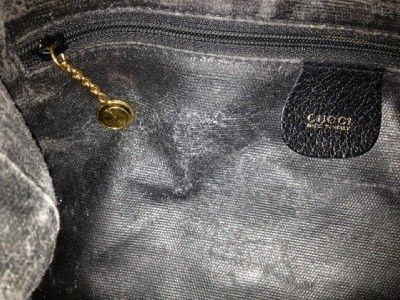 AUTHENTIC VINTAGE GUCCI MONOGRAM BLACK HOBO BAG  