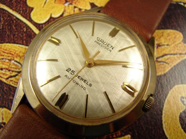 HI GRADE 25 JEWEL GRUEN PRECISION AUTOMATIC MENS DRESS WATCH VINTAGE 