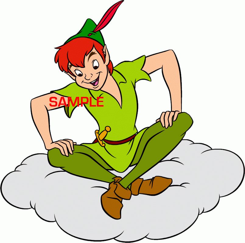 DISNEY PETER PAN SITTING IRON ON T SHIRT TRANSFER  