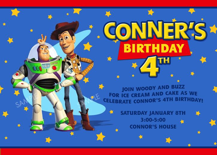 Toy Story Invitation for Birthday Party  