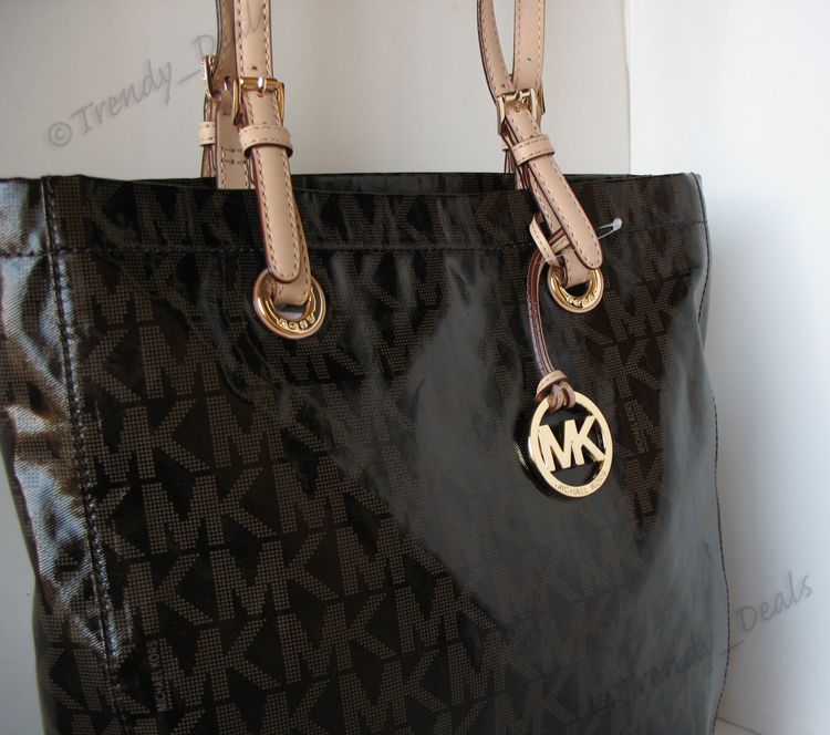   Kors Patent Jacquard Logo PVC Item Tote Handbag Bag ONLY 1 LEFT  