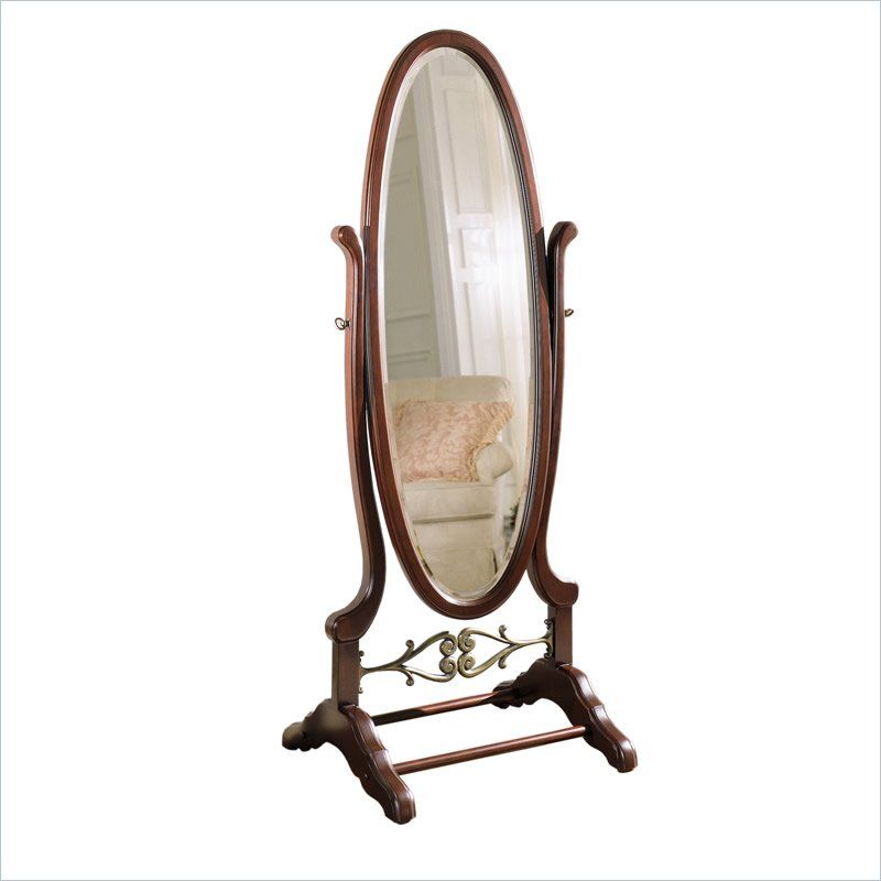   Furniture Heirloom Cherry Cheval Floor Mirror 081438371764  