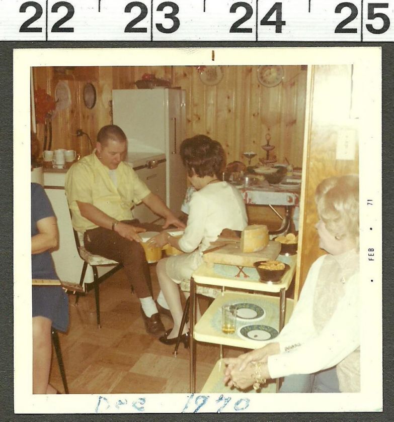 VINTAGE OLD PHOTO 1970S/PARTY IN BASEMENT GUY AND GIRL PLAYING BONGO 