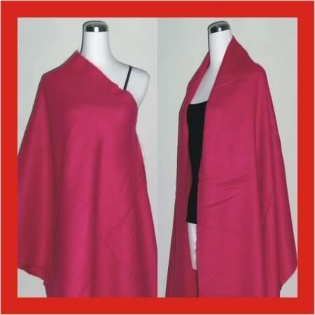 4Ply Pashmina Solid Deep Pink Scarf Shawl Wrap a806  