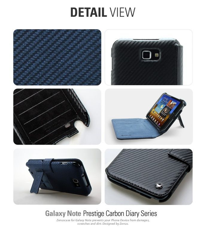   Samsung Galaxy Note Case N7000 i9220 PRESTIGE CARBON DIARY TYPE  