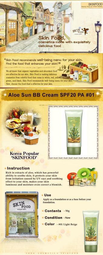 SKIN FOOD] SKINFOOD Aloe Sun Blemish Balm BB Cream #01  