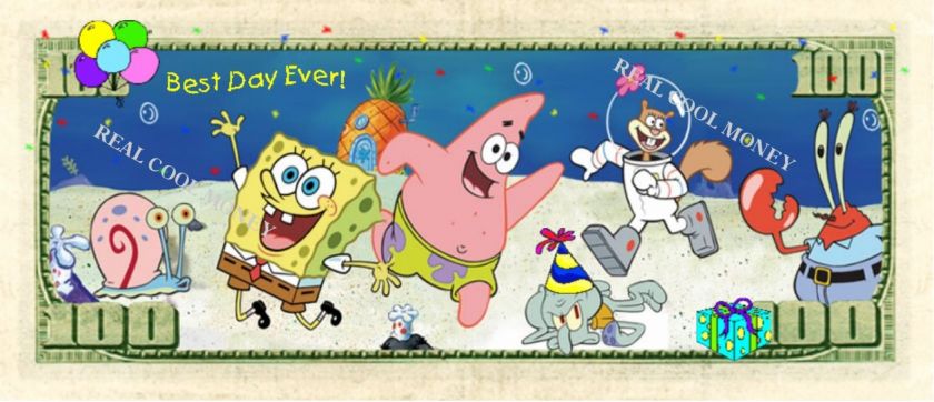 SPONGEBOB SQUAREPANTS Personalized Kids Birthday Bill   