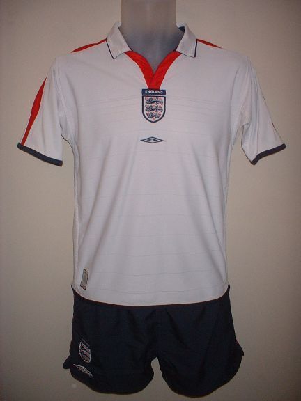England Umbro Reversible Football Soccer Jersey Shirt & Shorts Kit Boy 