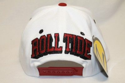   CRIMSON TIDE NCAA SNAPBACK HAT CAP TEAM COLOR BLOCKBUSTER WHITE  