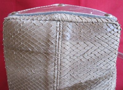 BEAUTIFUL GRAY PYTHON SKIN TAMMI LYN SHOULDER HANDBAG  