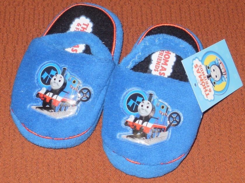 THOMAS THE TANK TRAIN BLUE SLIPPERS Sz 5/6 7/8 9/10  