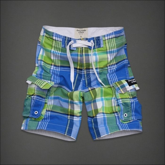   ABERCROMBIE Hollister Plaid Board Shorts Swim Trunks Swimwear SMALL S