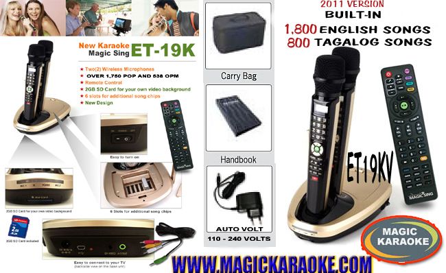   Sing MIC 2011 Model ET19KV TAGALOG VERSION KaraoK 885027219006  