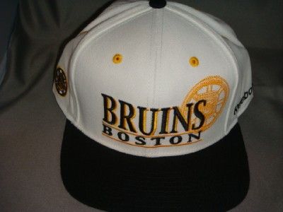 BOSTON BRUINS NHL REEBOK SNAPBACK HAT CAP RETRO WHITE  