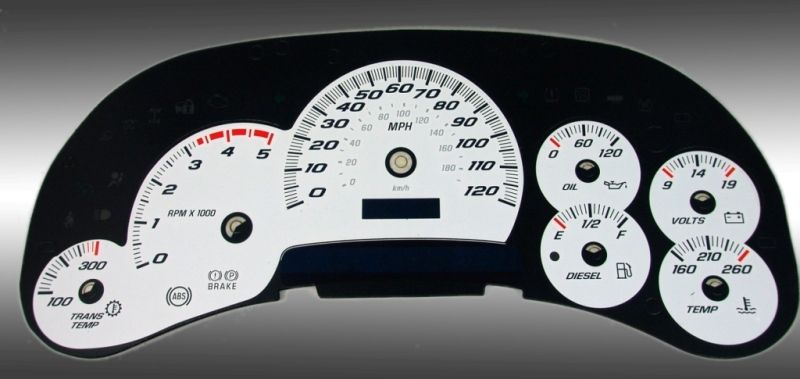 DIESEL DURAMAX GAUGE FACE Chevy GMC 03 04 05 06 07 2500  