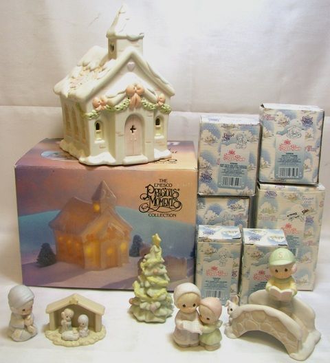 Enesco Precious Moments Sugar Town Chapel 1992 Set #529621  