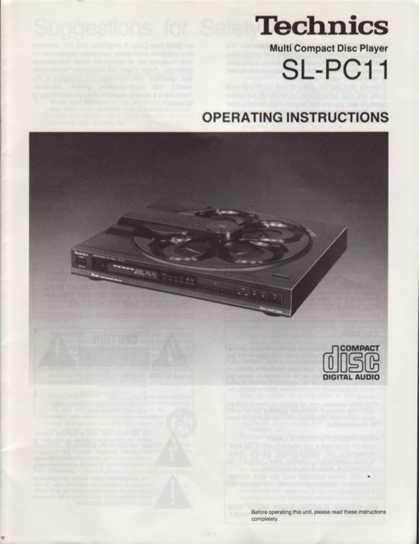 Technics SL PC11 Owners Manual  