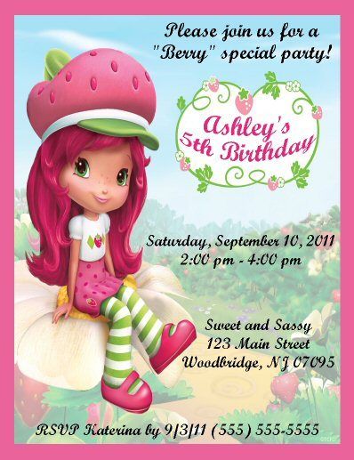 Strawberry Shortcake Invitations/Birthday Party 2  