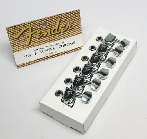 NEW Genuine FENDER 70s F Tuners Strat/Tele CHROME  