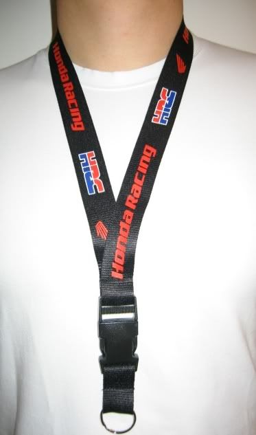 HONDA MOTORCYCLE RACING KEY CHAIN KEY RING NECK STRAP HUGE 1 WIDE 