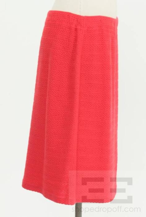   Collection Coral Pink Textured Knit Jacket & Skirt Suit Size 10/14