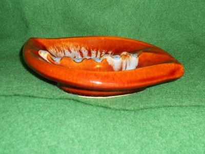 VINTAGE GLAZED POTTERY ASHTRAY MARKED MADE IN USA  