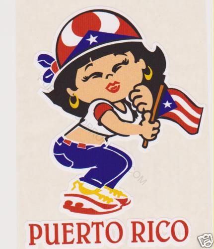 PUERTO RICO GIRL FULL COLOR CAR STICKER DECAL  