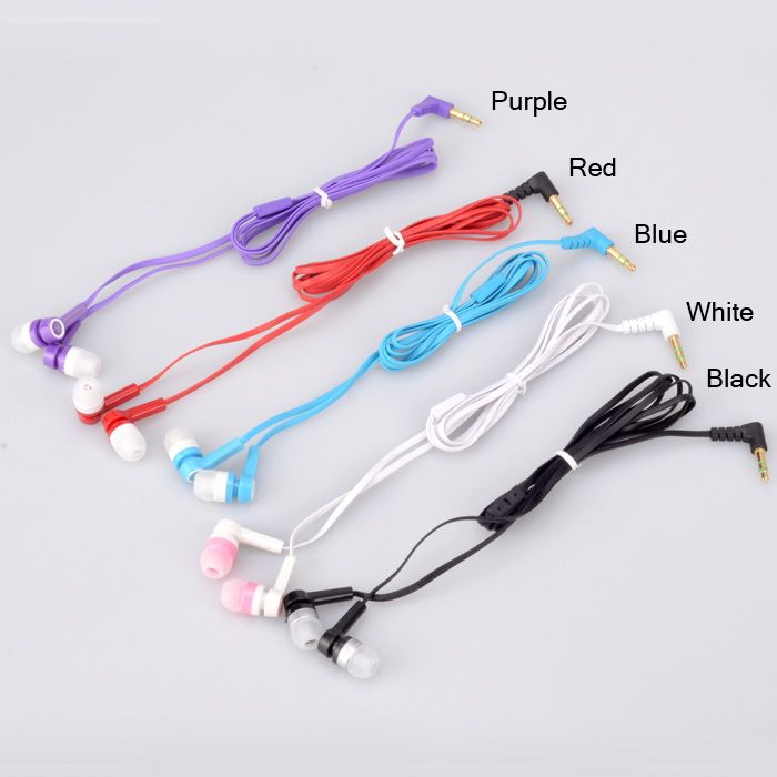   Earphone Headphones Flat Cable Design for iPhone ipod  Mp4  