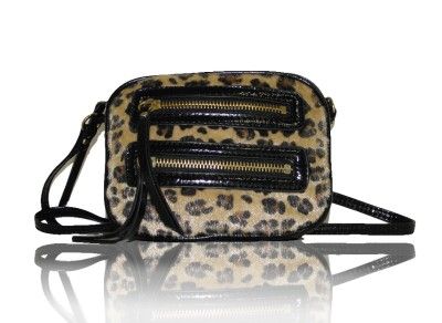 NEW STEVE MADDEN LEOPARD FUR FAUX MINI CROSSBODY BAG  