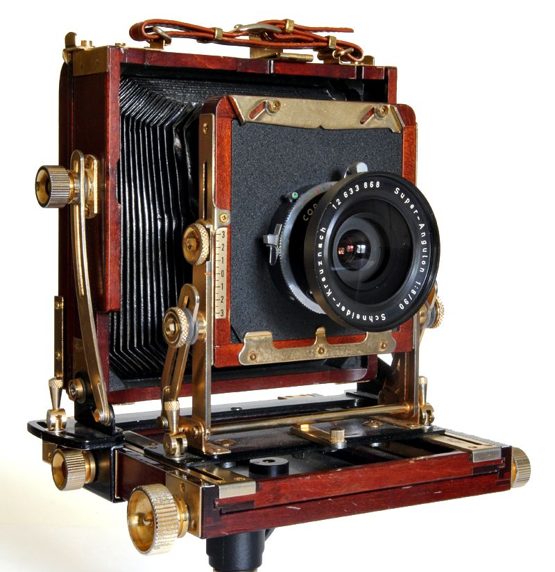 Tachihara 4x5 Wood Field Camera w/90mm/8 Super Angulon & 180mm/5.6 